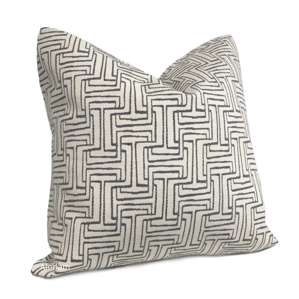 Carson Cream Gray Maze Pillow Cover