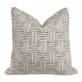 Carson Cream Gray Maze Pillow Cover