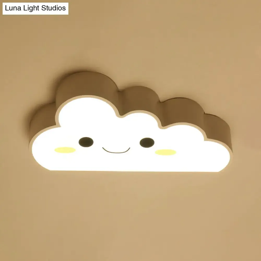 Cartoon Nursery LED Ceiling Light with Cloud Acrylic Shade