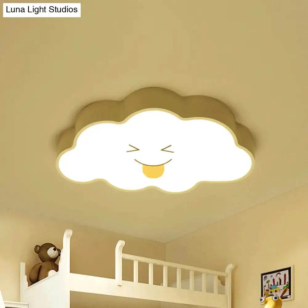 Cartoon Nursery LED Ceiling Light with Cloud Acrylic Shade