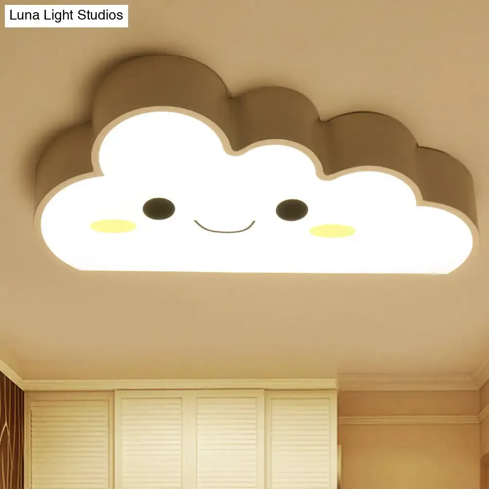 Cartoon Nursery LED Ceiling Light with Cloud Acrylic Shade