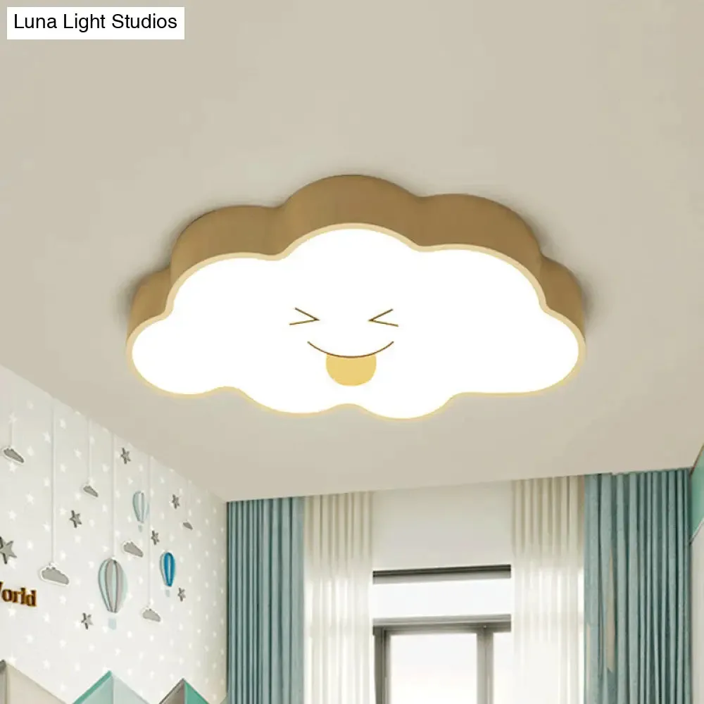 Cartoon Nursery LED Ceiling Light with Cloud Acrylic Shade