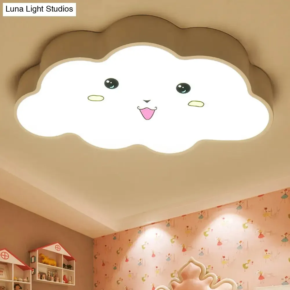 Cartoon Nursery LED Ceiling Light with Cloud Acrylic Shade