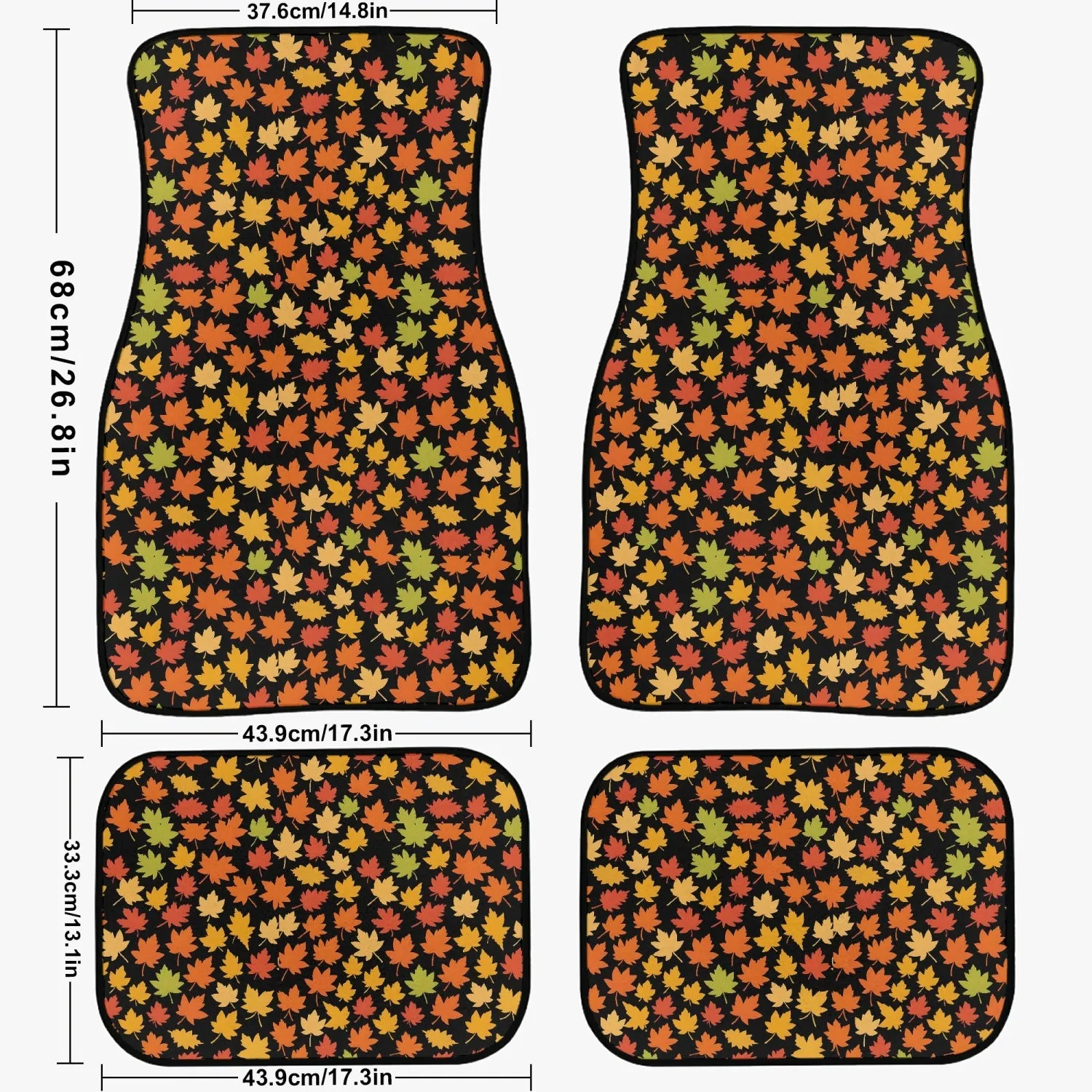 Colorful Fall Car Floor Mats - 4Pcs