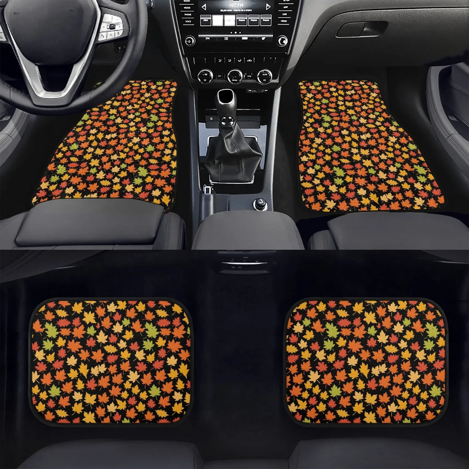 Colorful Fall Car Floor Mats - 4Pcs