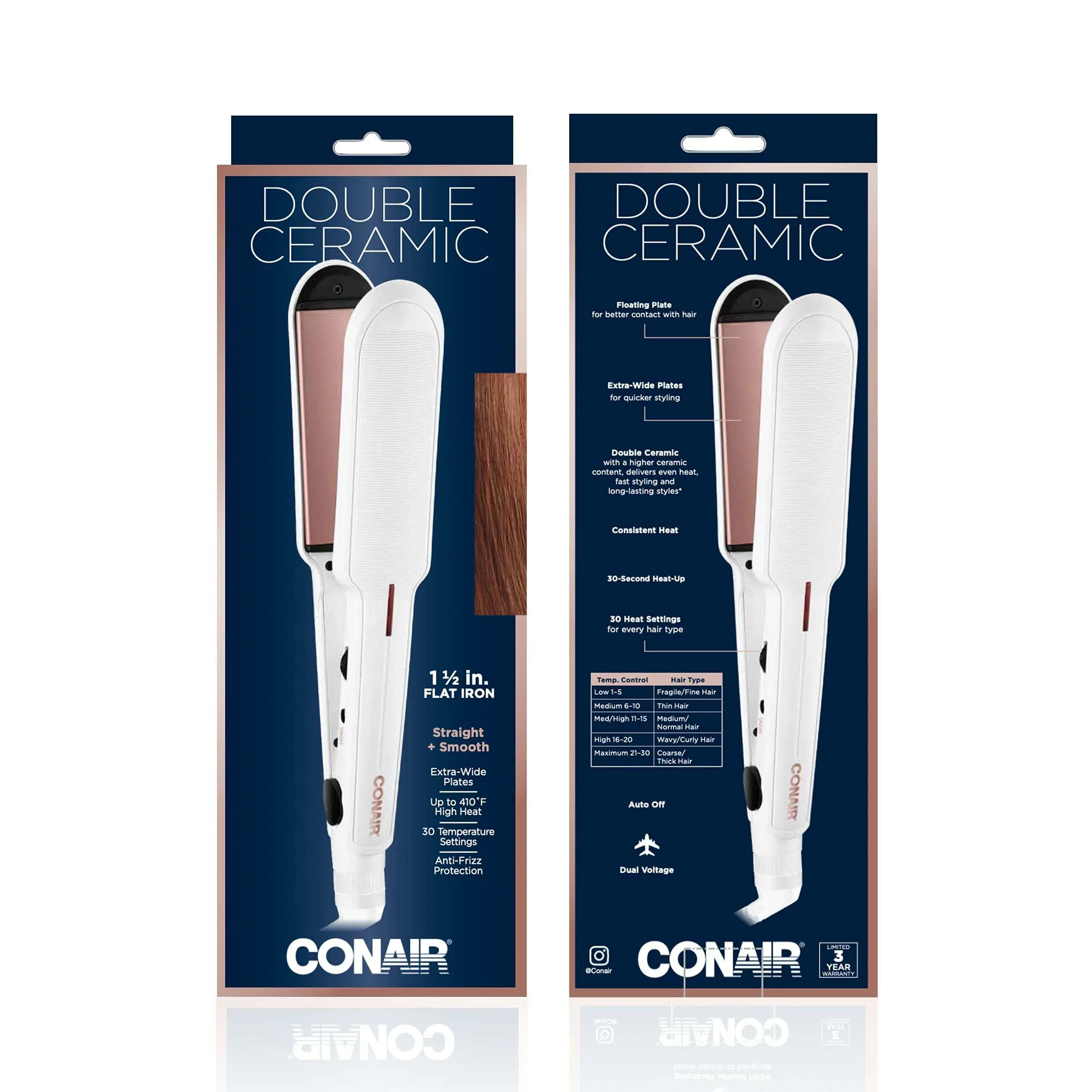 Conair Double Ceramic Flat Iron 1.5"