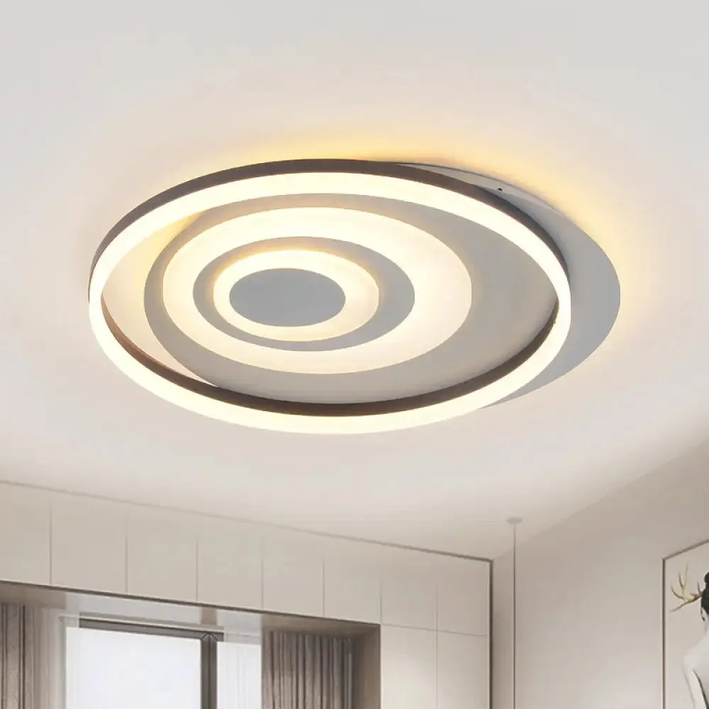 Contemporary Black Acrylic LED Ceiling Light Fixture for Bedroom