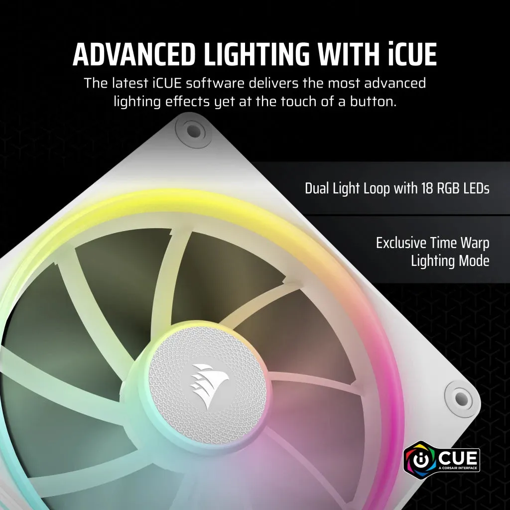 Corsair iCUE LINK LX120 RGB STARTER White 120mm PWM PC Case Fan Triple Fan Kit (3件裝) (CO-9051030-WW)