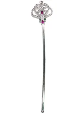 Costume Fairy Princess Queen Silver Magic Wand Scepter