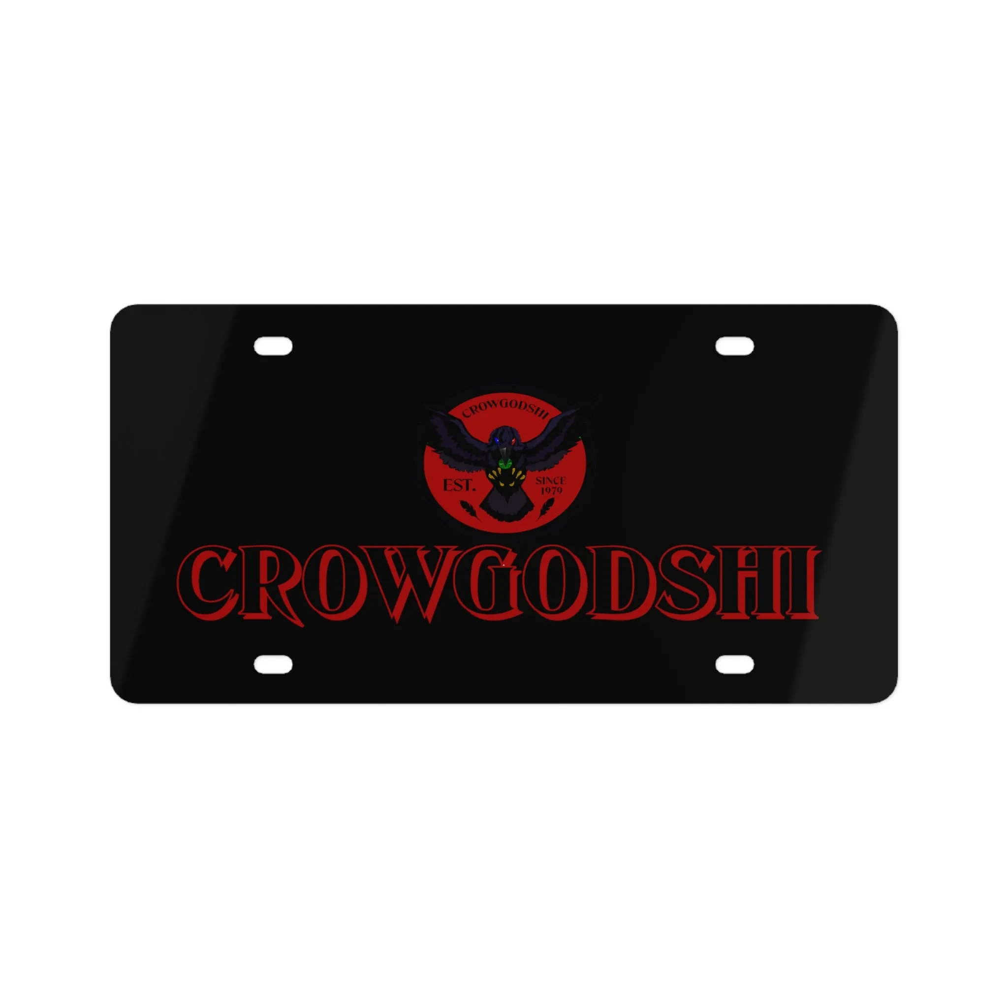 Crowgodshi License Plate, BURGUNDY