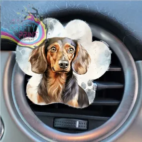 Dachshund Acrylic Paw Print Car Vent Clip on Air Freshener