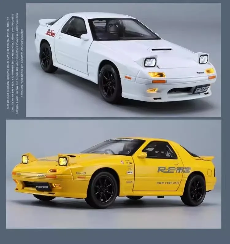 DIE CAST METAL CAR MAZDA RX7 WITH FAMOUS POPUP HEADLIGHT FUNCTION WITH LIGHT & MUSIC FOR KIDS BEST BIRTHDAY GIFT FOR KIDS  [ COLOR AS PER STOCK ]