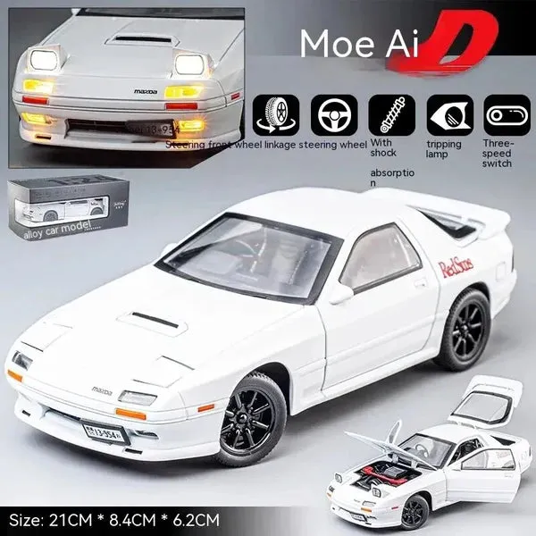 DIE CAST METAL CAR MAZDA RX7 WITH FAMOUS POPUP HEADLIGHT FUNCTION WITH LIGHT & MUSIC FOR KIDS BEST BIRTHDAY GIFT FOR KIDS  [ COLOR AS PER STOCK ]