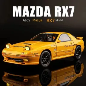 DIE CAST METAL CAR MAZDA RX7 WITH FAMOUS POPUP HEADLIGHT FUNCTION WITH LIGHT & MUSIC FOR KIDS BEST BIRTHDAY GIFT FOR KIDS  [ COLOR AS PER STOCK ]