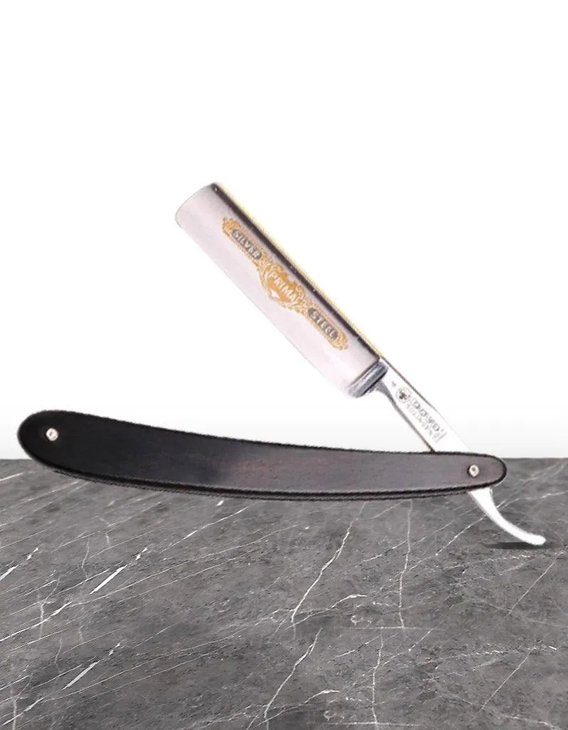 Dovo - "Prima" Straight Razor, Ebony Handle, Round Point, 5/8"