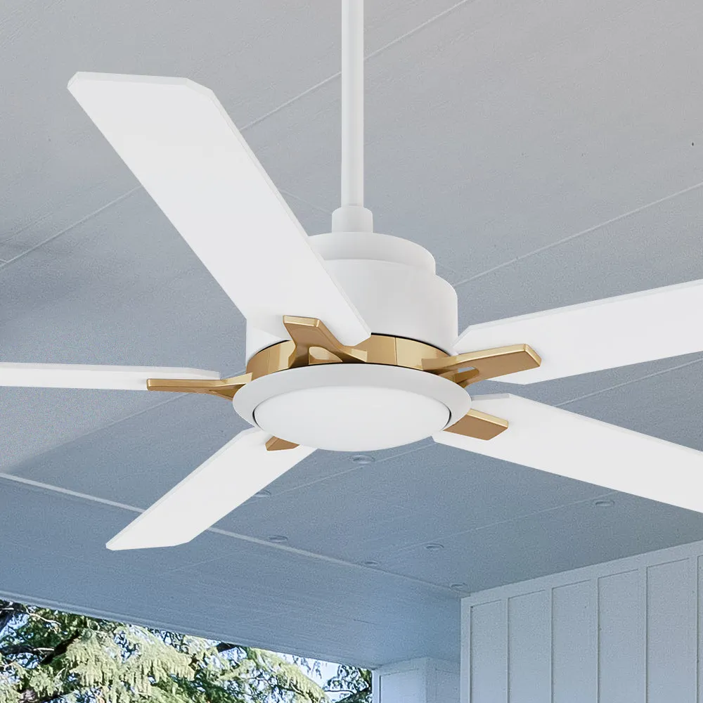 Essex Smart Outdoor Ceiling Fan with Dimmable LED Light Remote 52 Inch