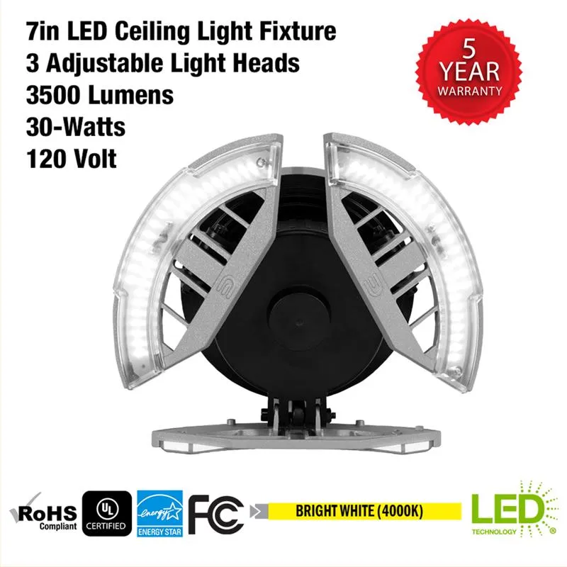 ETI Folding Panel E26 (Medium) LED Bulb Bright White 40 Watt Equivalence 1 pk