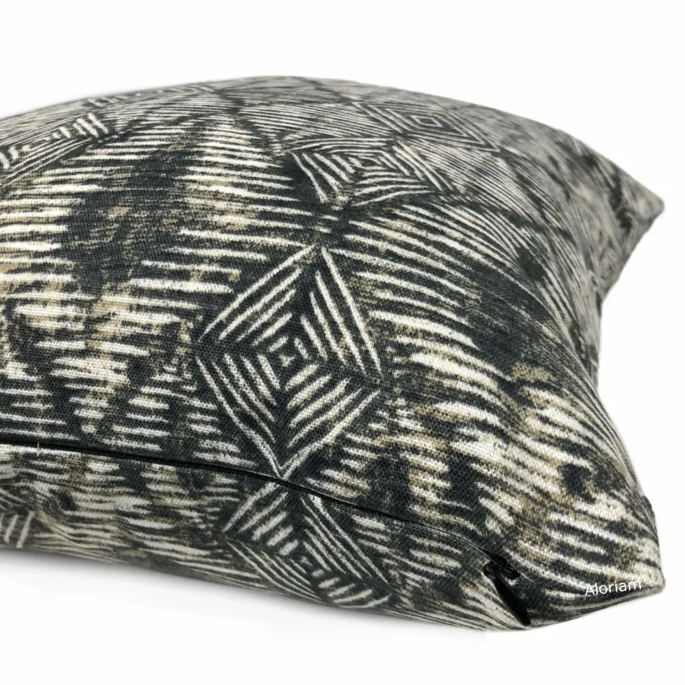 Etro Black Ethnic Diamond Print Indoor Outdoor Pillow Cover