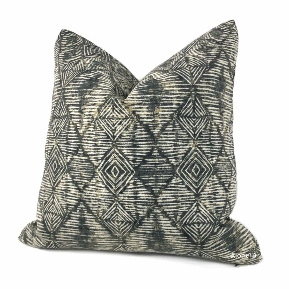 Etro Black Ethnic Diamond Print Indoor Outdoor Pillow Cover