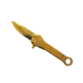 Falcon 7.75" Gold Spring Assisted Knife with 12 mm Wrench Function