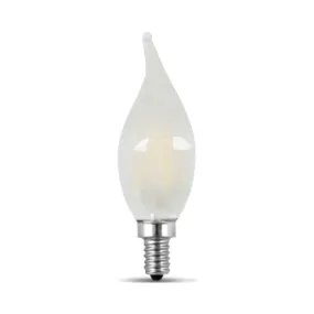 Feit Electric BPCFF40/827/LED/2 LED Lamp, Decorative, Flame Tip Lamp, 40 W Equivalent, E12 Lamp Base, Dimmable