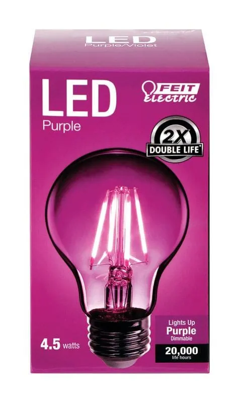 FEIT Electric  Filament  A19  E26 (Medium)  LED Bulb  Purple  30 Watt