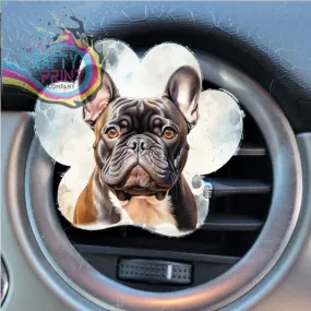 French Bulldog Acrylic Paw Print Car Vent Clip on Air Freshener