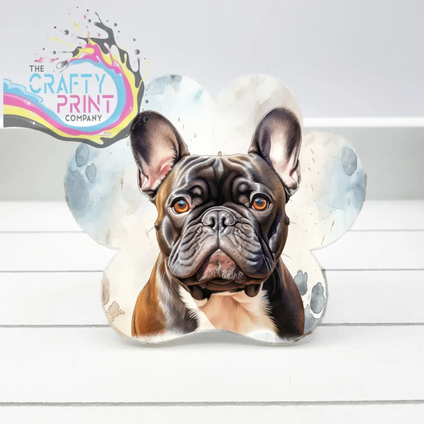 French Bulldog Acrylic Paw Print Car Vent Clip on Air Freshener