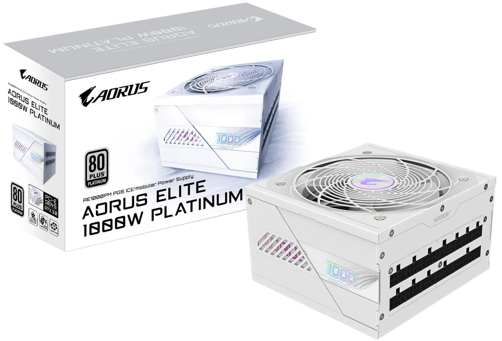 GIGABYTE 1000W AORUS ELITE P1000W 80  Platinum Modular PCIe 5.0 ICE Power Supply GP-AE1000PM PG5 ICE