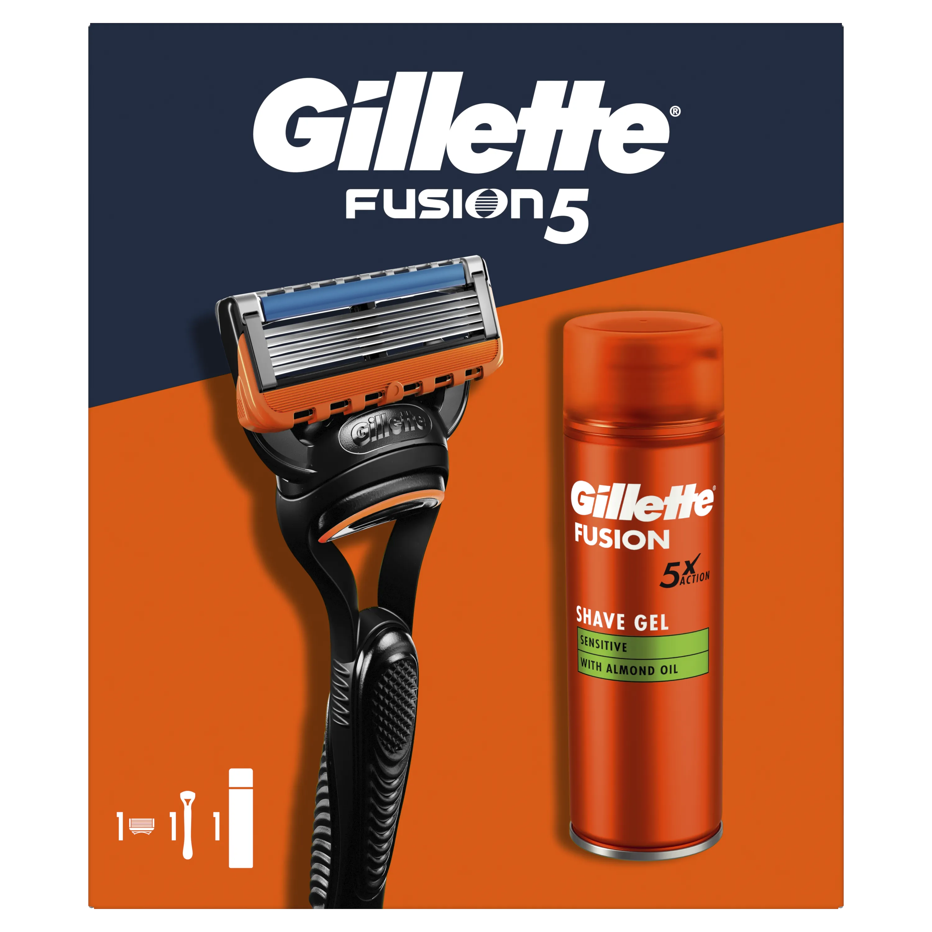 Gillette Fusion 5 Razor & Shaving Gel 200Ml Giftset