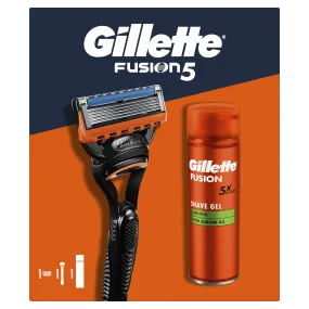 Gillette Fusion 5 Razor & Shaving Gel 200Ml Giftset