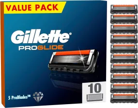 Gillette ProGlide Razor Blades Men, Pack of 10 Razor Blade Refills with Precision Trimmer, 5 Anti-Friction Blades(Packaging may vary)