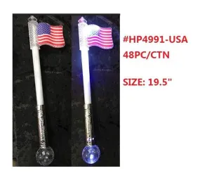 Glow in Dark USA Flag Wands Wholesale