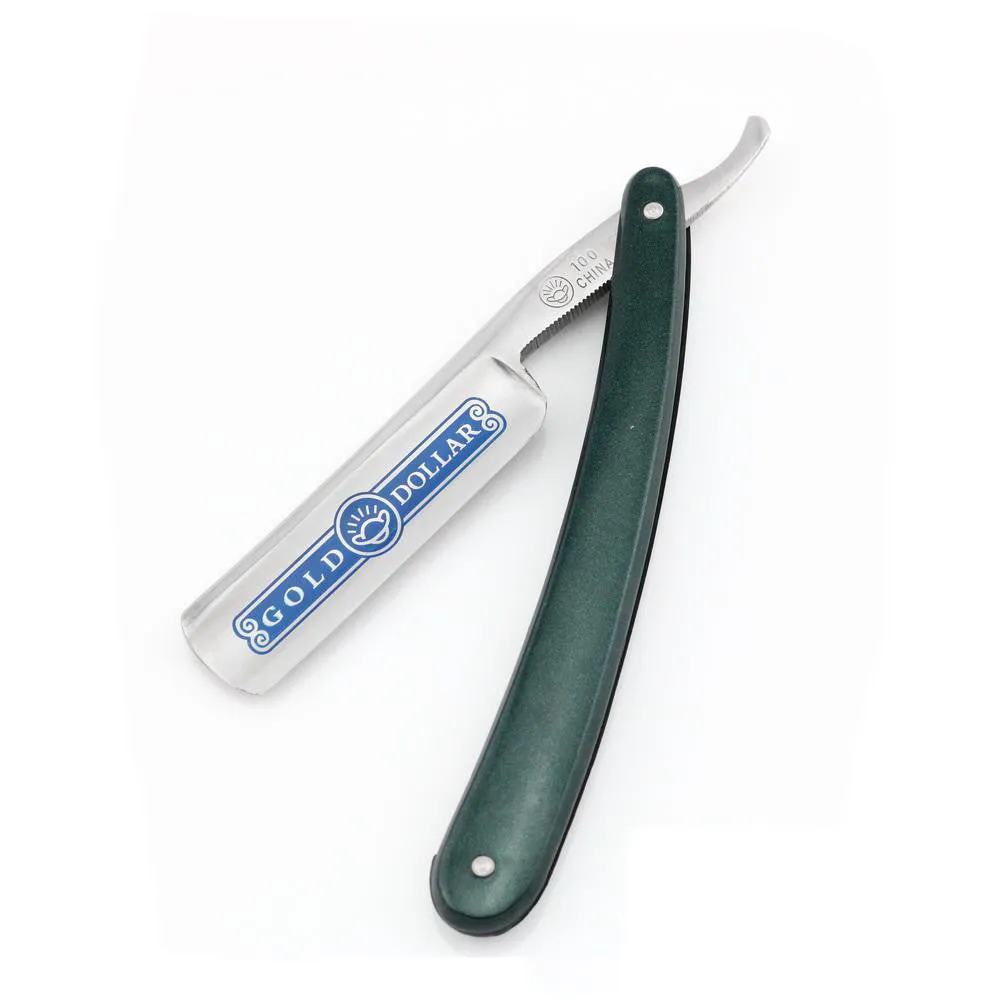 Gold Dollar - 100 Stainless Steel Straight Razor - 6/8 Blade - Shave Ready