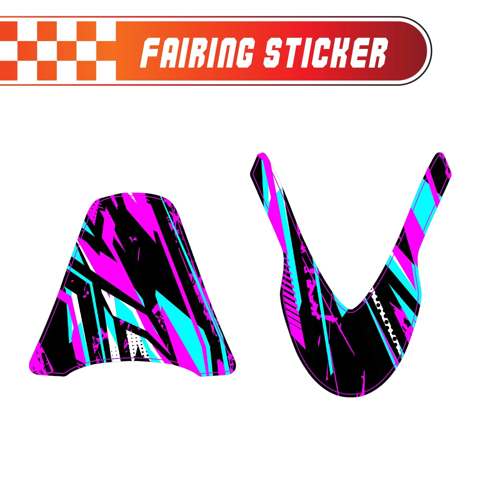 Graphic Kit Decals Fairing Sticker Custom Number For Razor MX500 MX650 - C003 Purple Geometric Burst