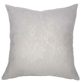 Gray Vintage Floral Matelasse Throw Pillow Cover 22x22