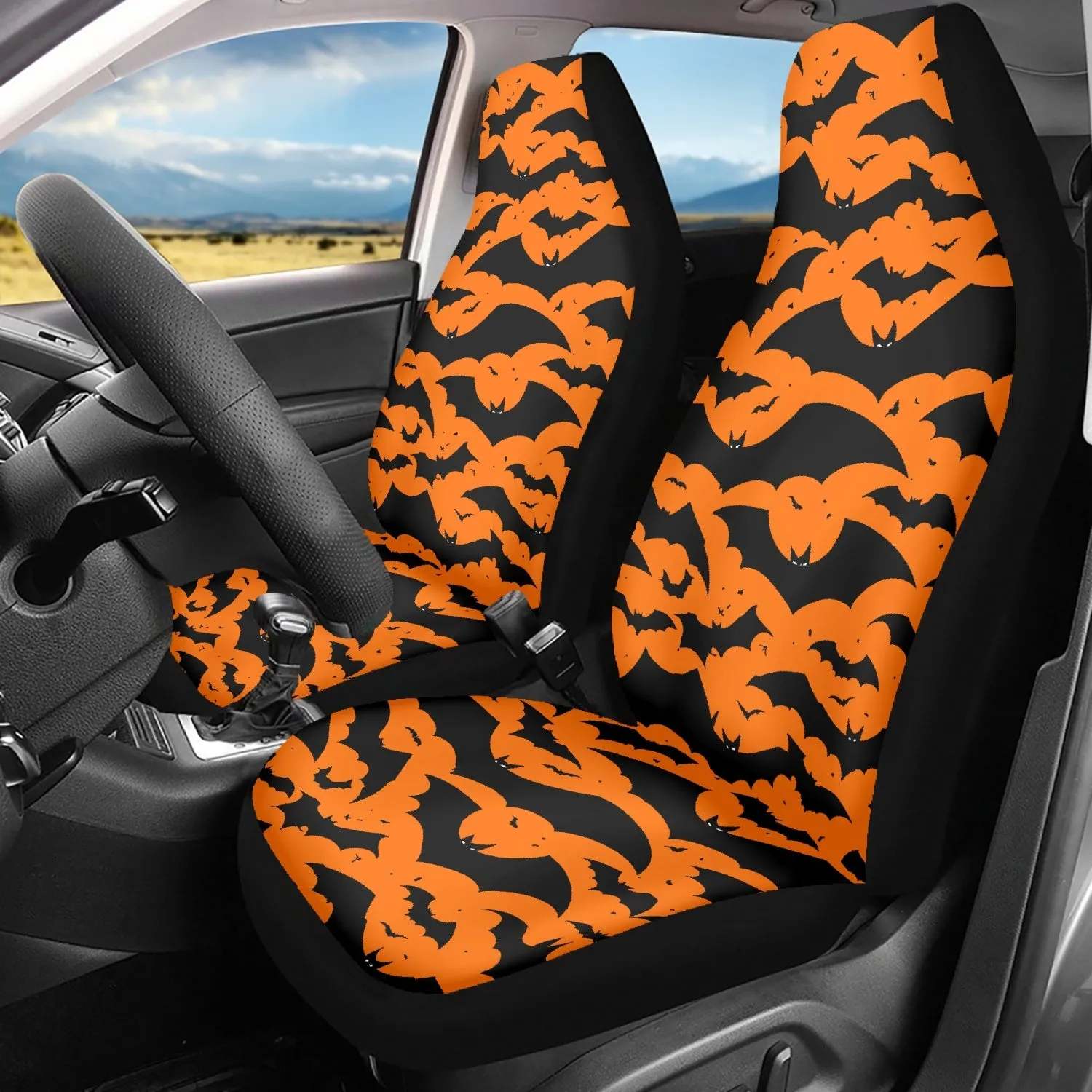 Halloween Bats Microfiber Car Seat Covers - 3Pcs