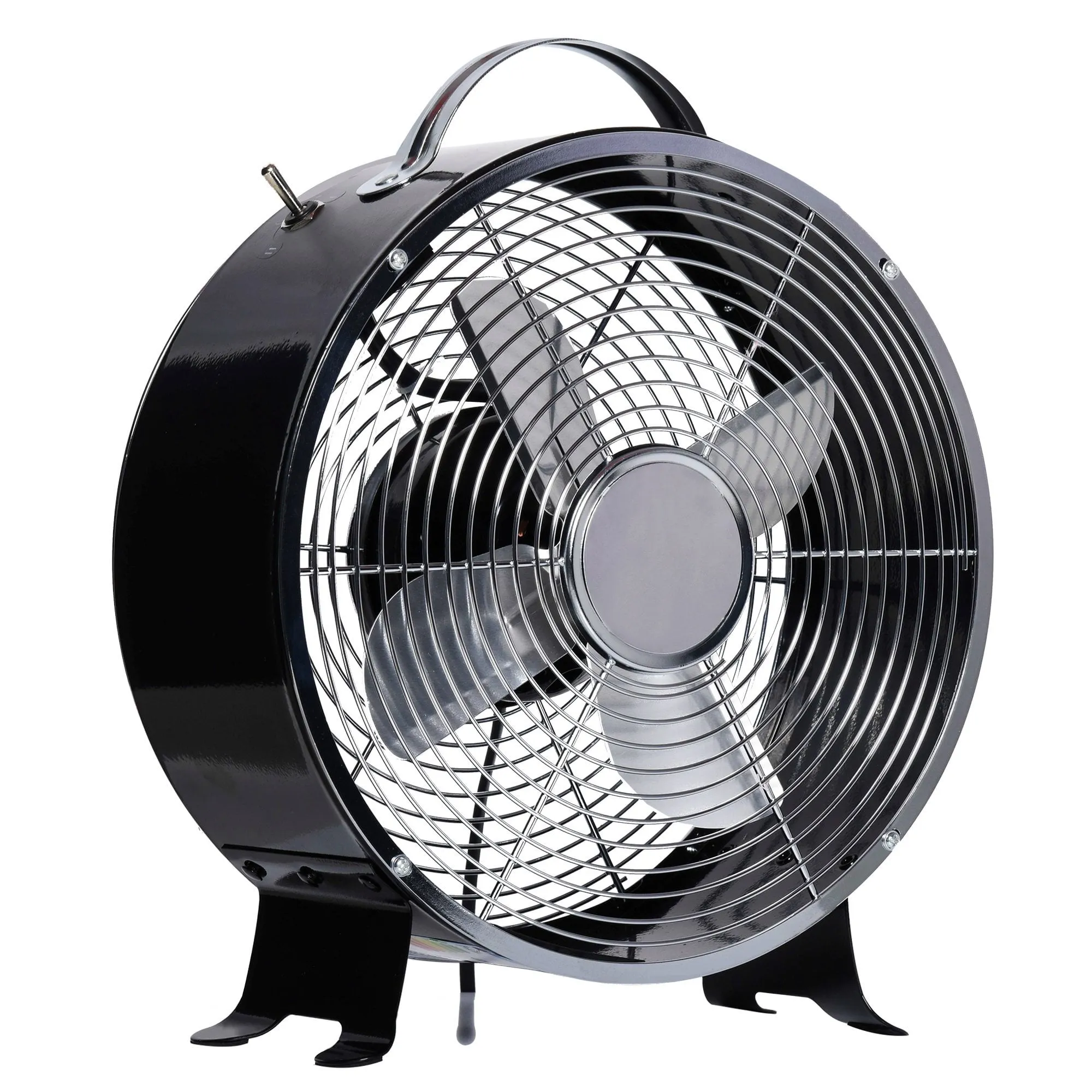 HOMCOM 26cm Electrical Table Desk Fan 2-Speed Portable for Home Office,Black