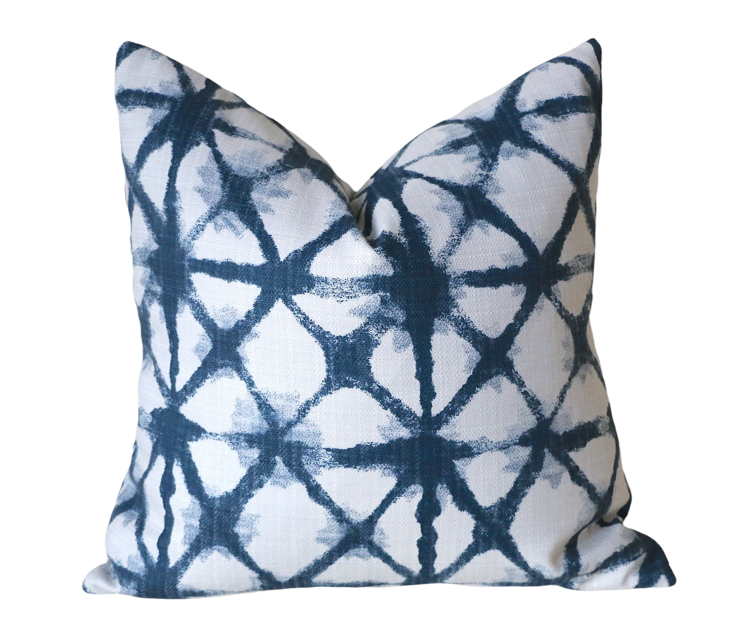 Indigo Collection: Boho Outdoor Pillow Cover / Navy Blue Patio Pillow / White Pillow Cover / Outdoor 20x20 22x22