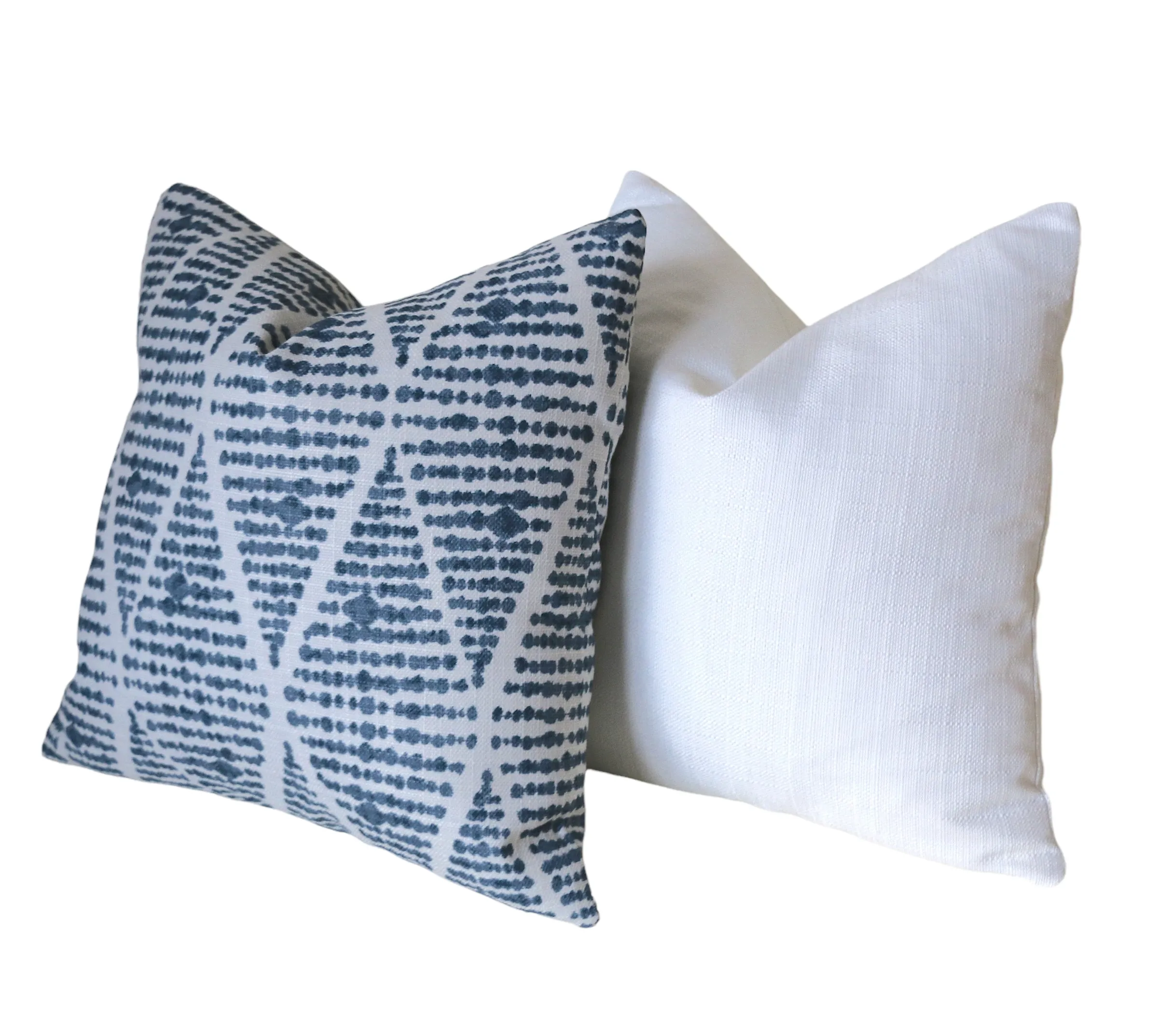 Indigo Collection: Boho Outdoor Pillow Cover / Navy Blue Patio Pillow / White Pillow Cover / Outdoor 20x20 22x22