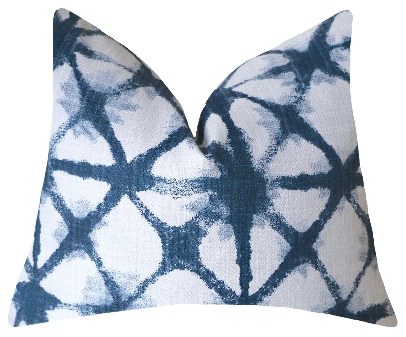 Indigo Collection: Boho Outdoor Pillow Cover / Navy Blue Patio Pillow / White Pillow Cover / Outdoor 20x20 22x22