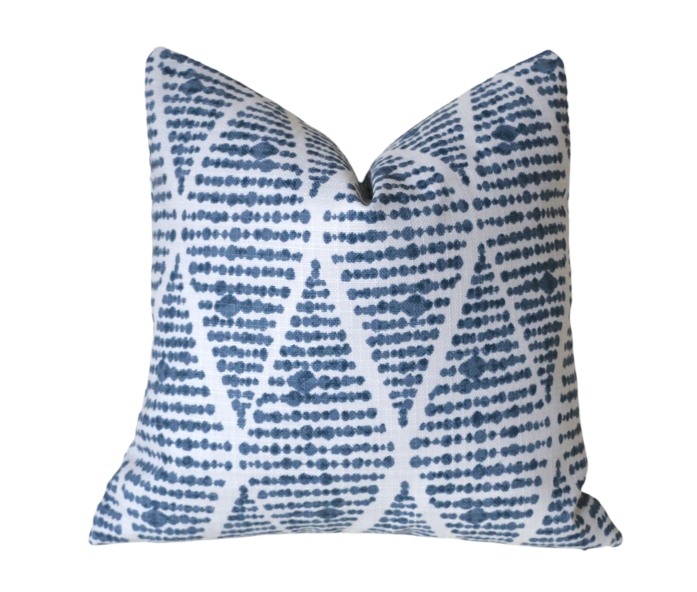 Indigo Collection: Boho Outdoor Pillow Cover / Navy Blue Patio Pillow / White Pillow Cover / Outdoor 20x20 22x22