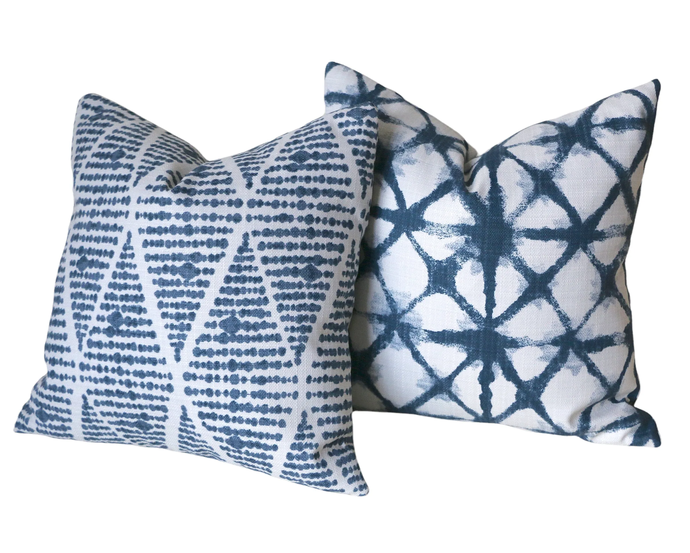 Indigo Collection: Boho Outdoor Pillow Cover / Navy Blue Patio Pillow / White Pillow Cover / Outdoor 20x20 22x22