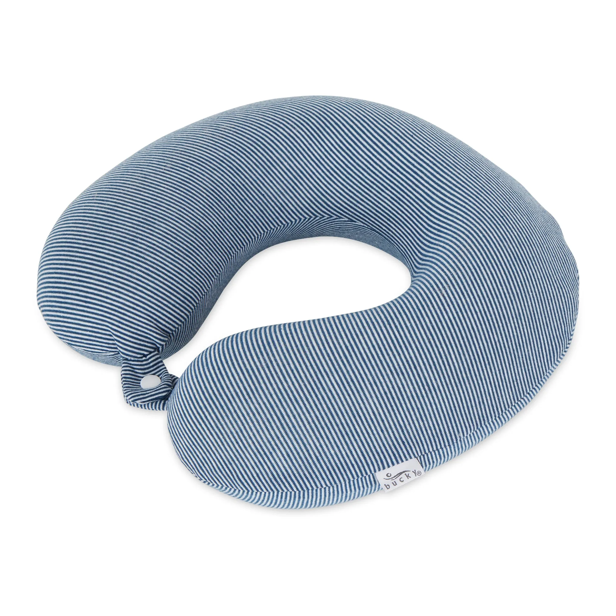 Jersey Stripe - Memory Foam Neck Pillow - Navy Stripe