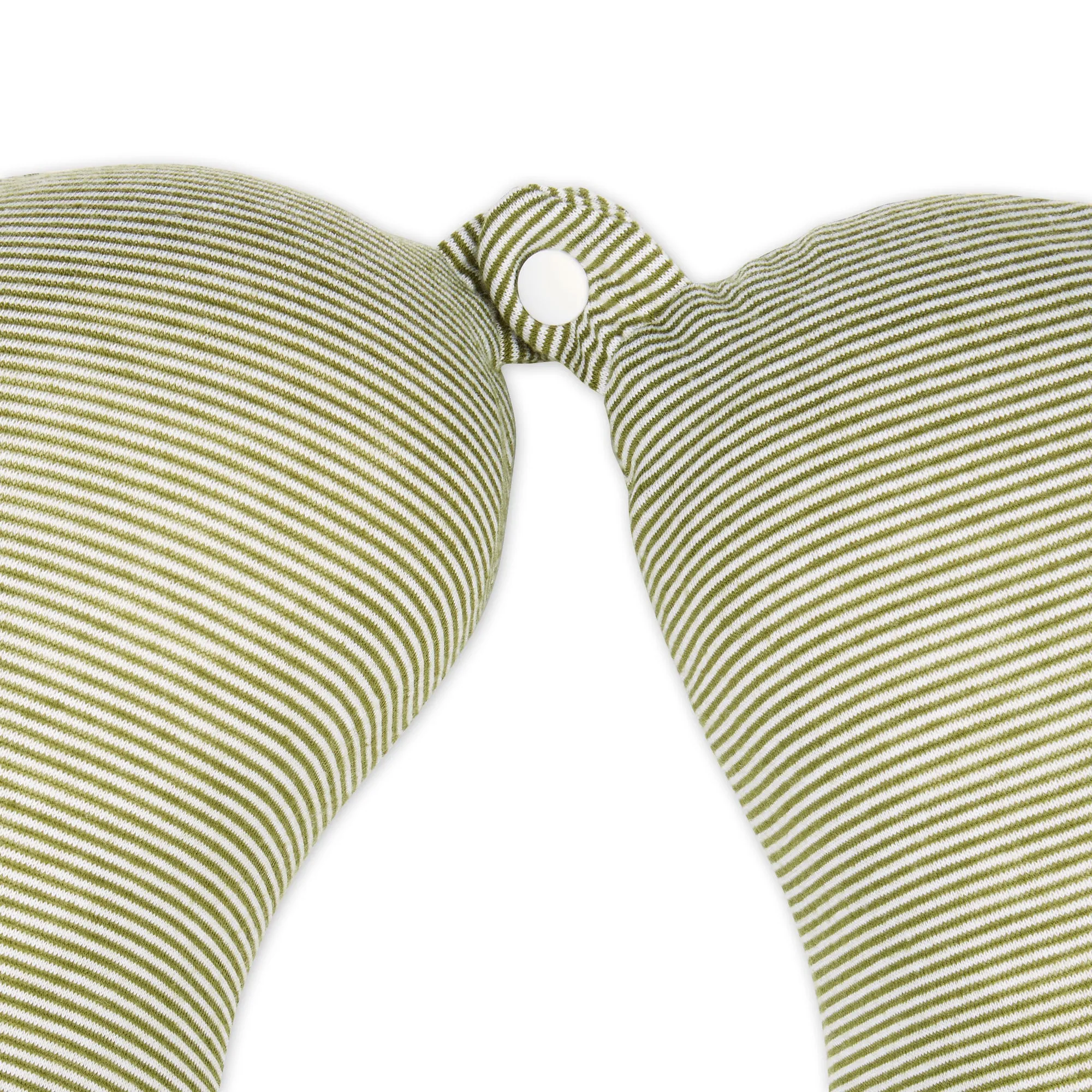 Jersey Stripe - Memory Foam Neck Pillow - Olive Stripe