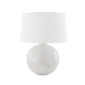 Karina Table Lamp Ceramic Gloss Nimbus with Aged Brass Accents