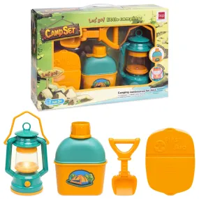 Kids Outdoor Camping Adventure Toy Kit w/ Bottle, Shovel, Lantern, First Aid