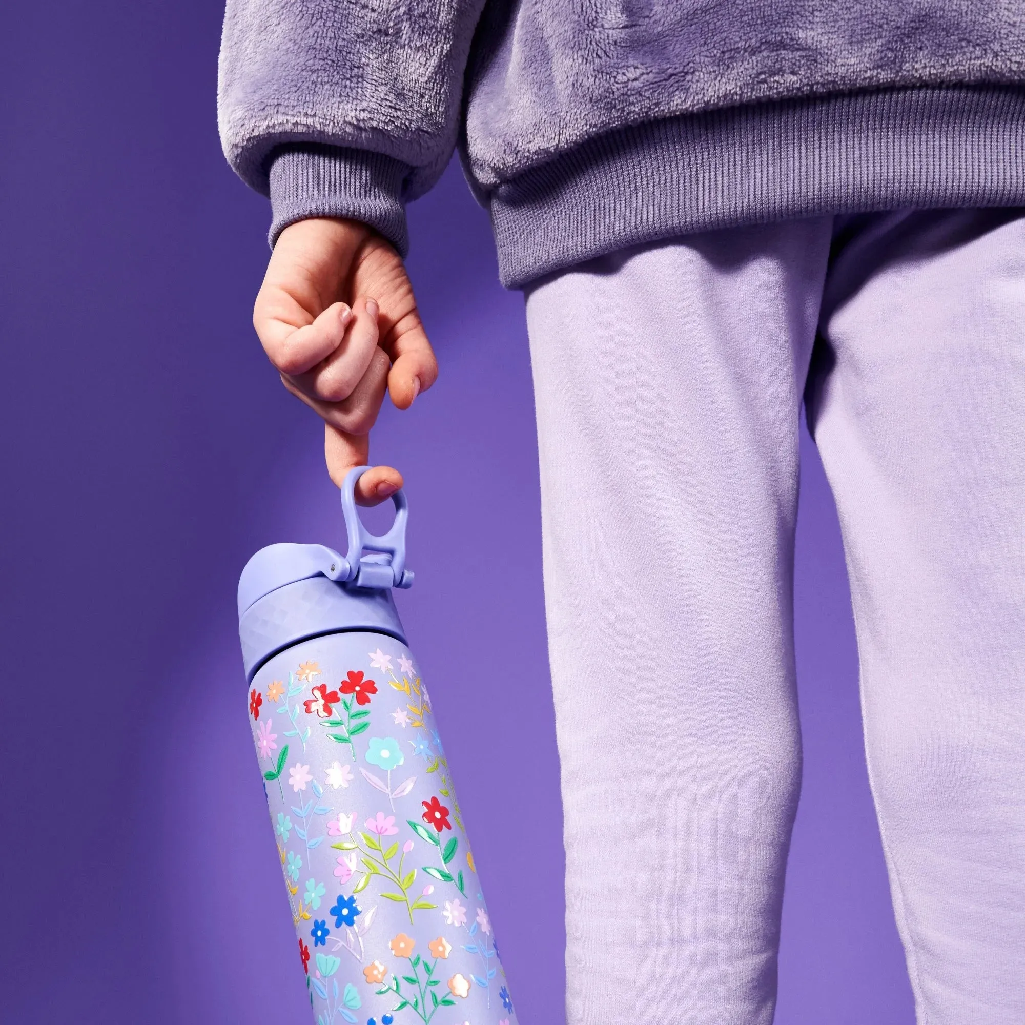 Leak Proof Slim Thermal Water Bottle, Insulated Steel, Ditsy Floral, 500ml (17oz)