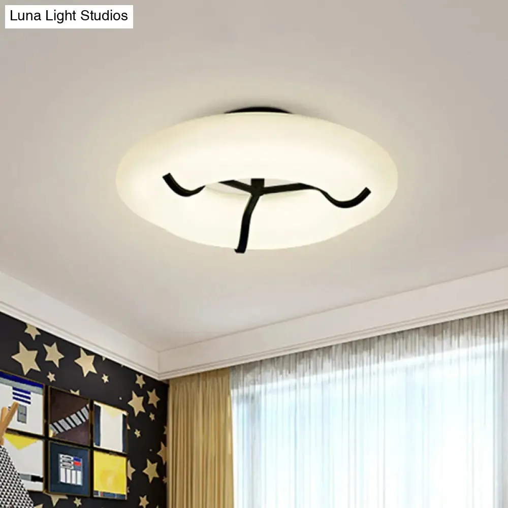 Lifebuoy White Child Playroom Ceiling Lamp - LED Flush Mount Light Fixture