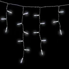 M5 LED Icicle Lights - 100 Count - Soft White - White Wire